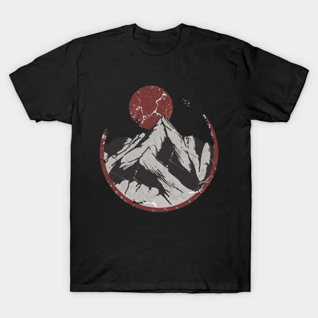 Japanese Sunrise Over Mountains T-Shirt by Design Seventytwo